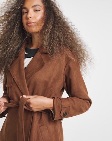 Tan Suedette Trench Coat