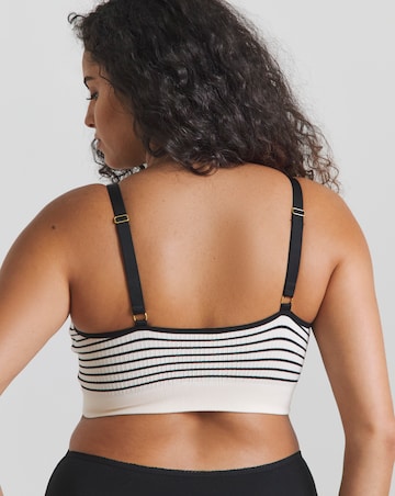Pretty Secrets 2 Pack Knitted Stripe Comfort Tops - Black/Black Stripe