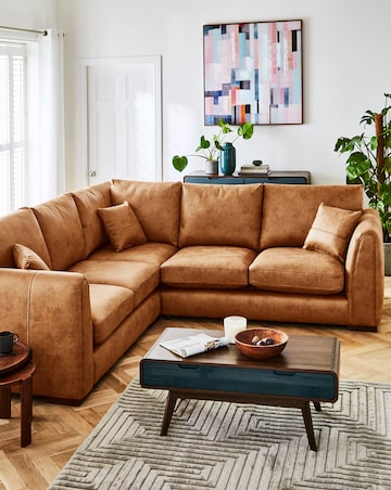 Gray & Osbourn Goliath Faux Leather Corner Sofa