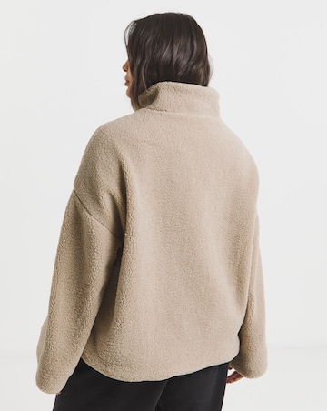 Native Youth Borg Zip Up Fleece With Bell Sleeve