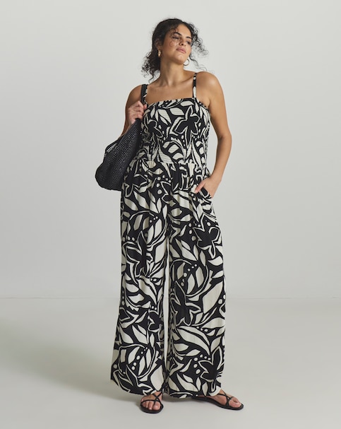 Magisculpt Shirred Bandeau Beach Jumpsuit