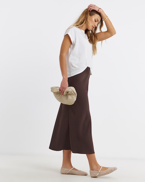 Pieces Franan High Waisted Ankle Woven Skirt