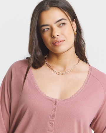 Simply Be Pink Lace Trim Top