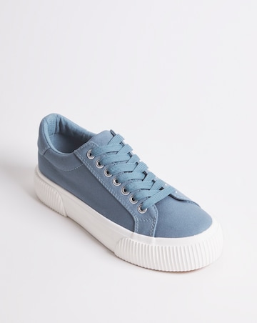 Sicilly Canvas Trainers Chunky Ribbed Sole Wide Fit