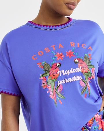 Figleaves Parrot Blanket Stitch Pyjama