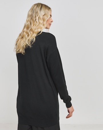 Black Slouchy V Neck Tunic
