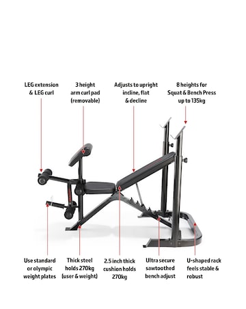 Marcy BE3000 Mid Width Bench and Adjustable Squat Rack
