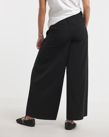 Black Magisculpt Pleated Wide Leg Trousers Regular
