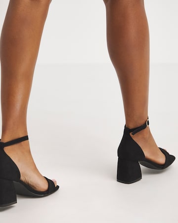 Rimona Barely There Block Heeled Sandals Ex Wide Fit