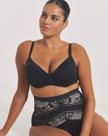 MAGISCULPT Firm Tummy Control Lace And Mesh Waist Nipper Brief - Black