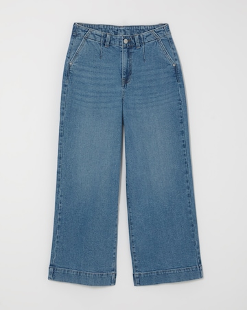 Light Wash Authentic Crop Wide Jeans