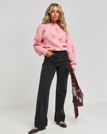 Pink Candy Cane Christmas Jumper