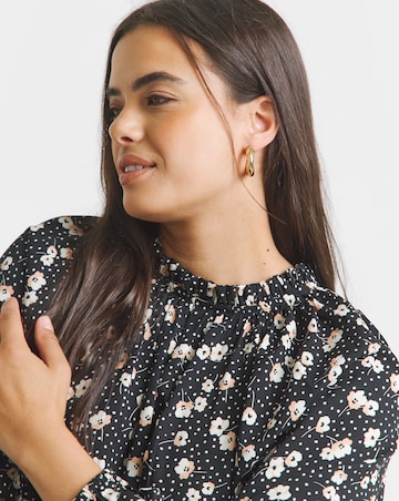 Simply Be Ditsy Print Drop Waist Smock Dress