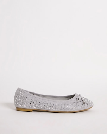 Charlize Embellished Ballerina Shoes Wide E Fit Simply Comfort