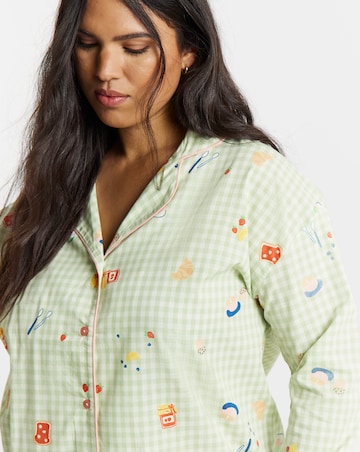 Simply Be Gingham Breakfast Print Pyjama Set