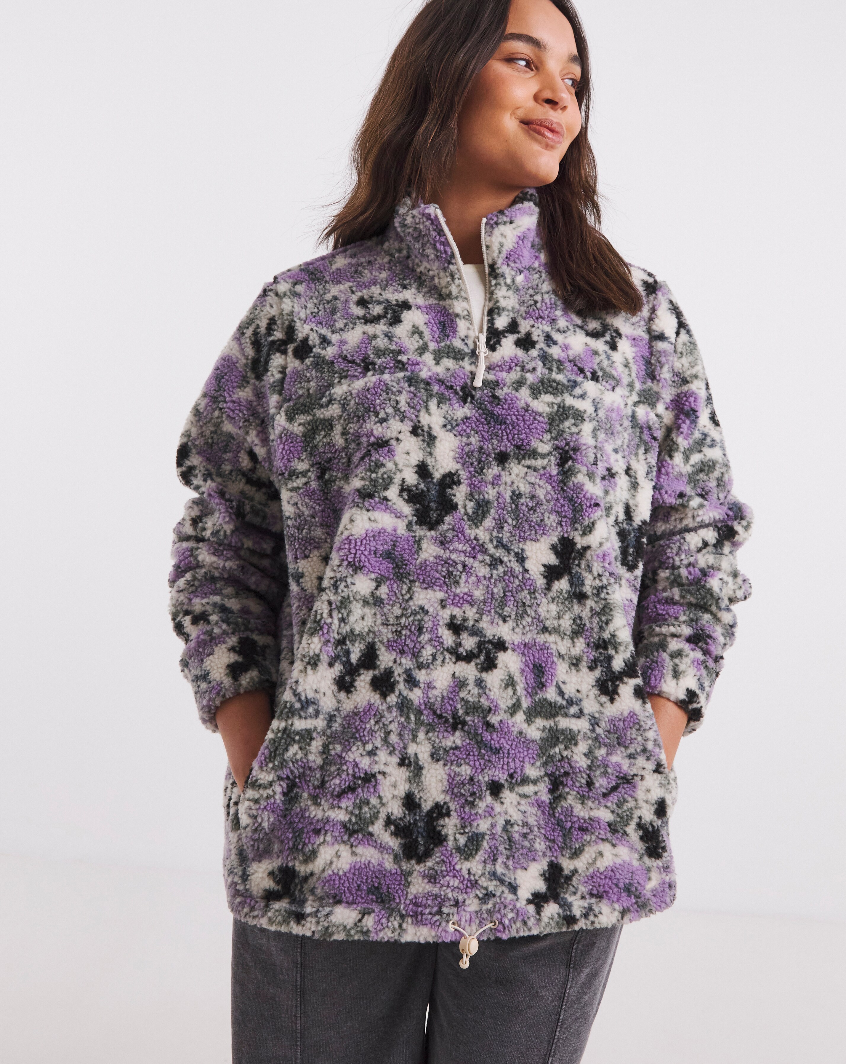 Snowdonia Oversized 1/4 Zip Printed Fleece