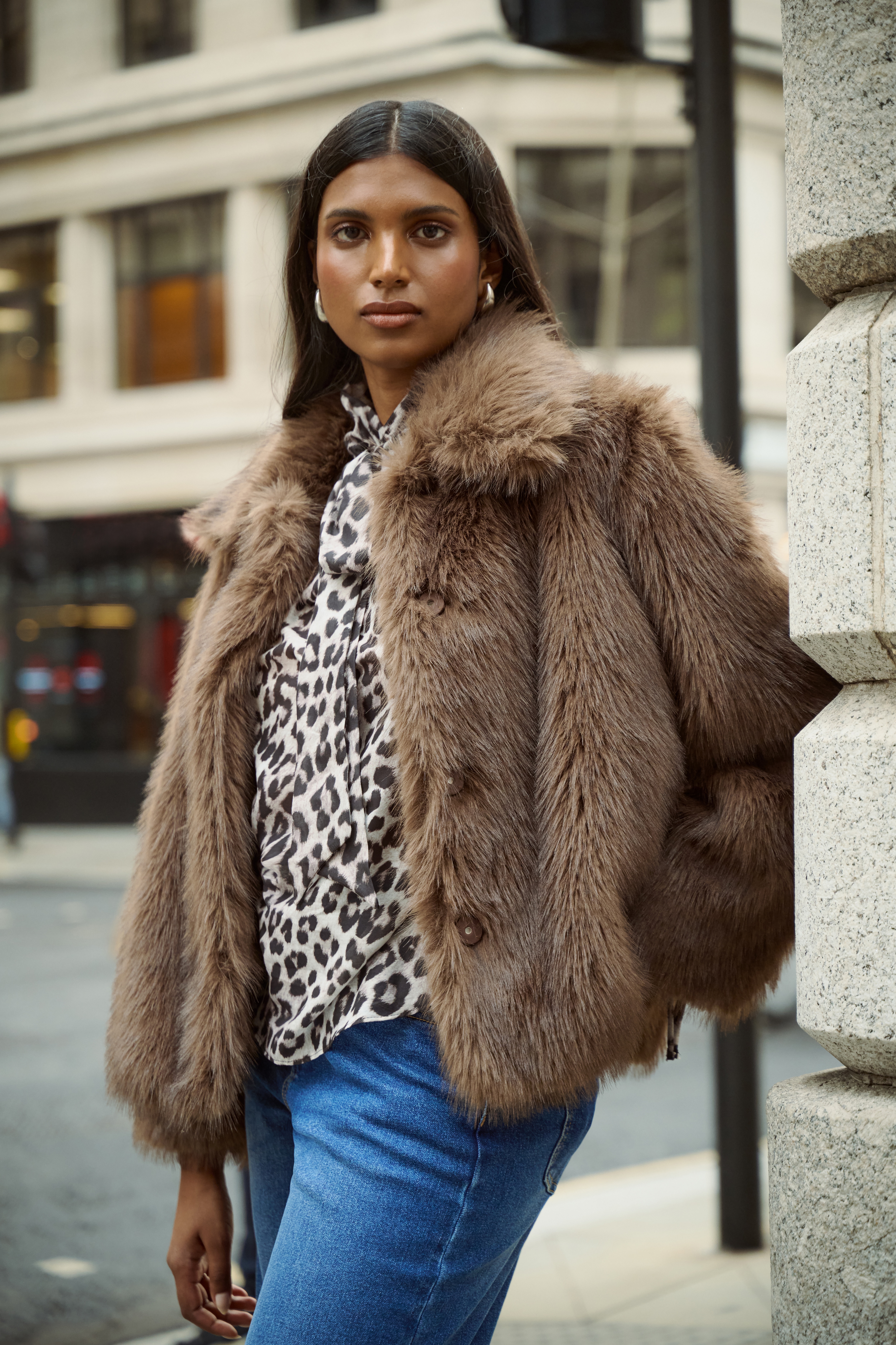 Simply Be Chocolate Short Faux Fur Coat | Simply Be
