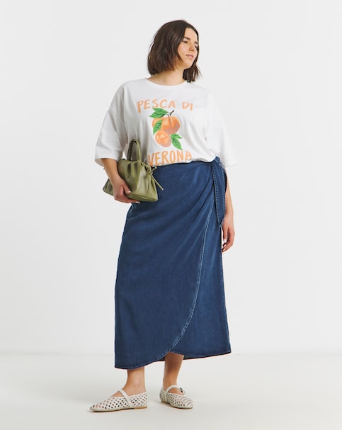 Indigo Denim Wrap Skirt with Tencel™ Lyocell