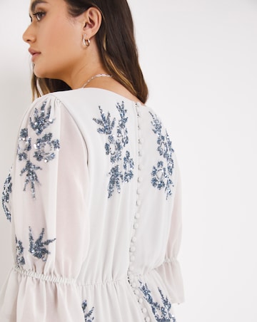 Joanna Hope Floral Sequin Midi Dress