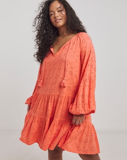 Beach To Beach Broderie Mini Beach Dress