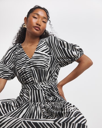 Flounce London Black Crepe Printed Maxi Dress