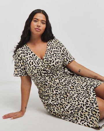 Leopard Print Supersoft Jersey Wrap Dress