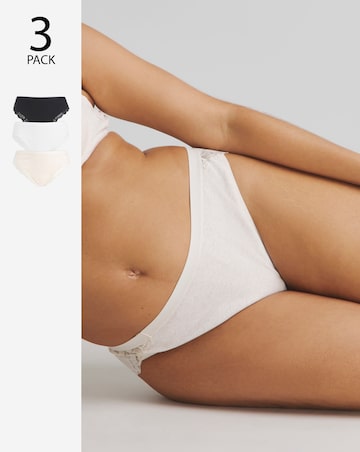 Pretty Secrets (3 Pack) Harper Lace Rib Midi Brazilian Knickers