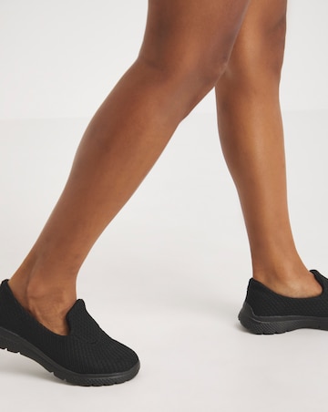Cushion Walk Black Lightweight Leisure Shoes -Extra Wide Fit (EEE)