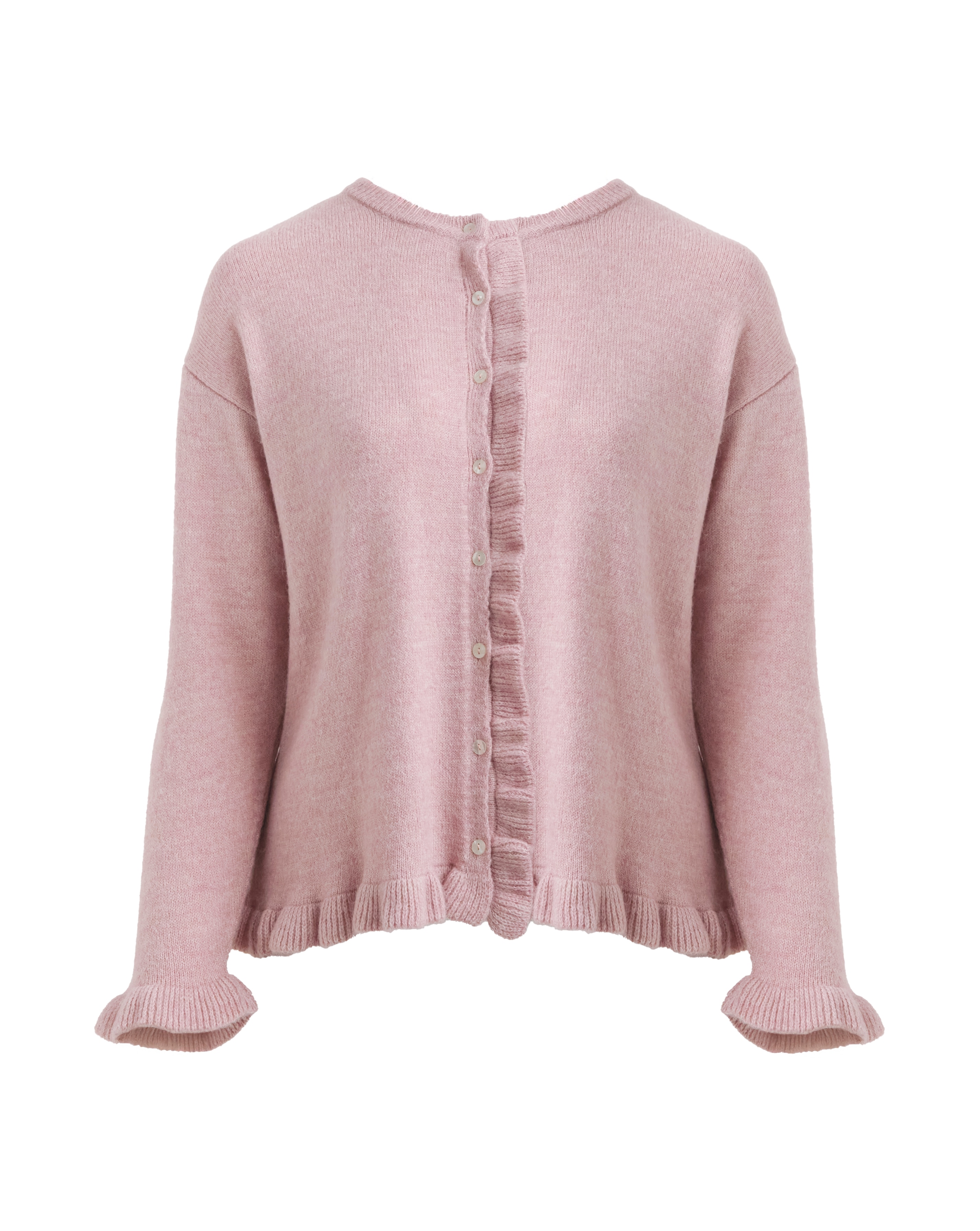 トップス Ruffle Pleated Knit Cardigan Simply Be Pink Ruffled Frill Knit Cardigan | Simply Be