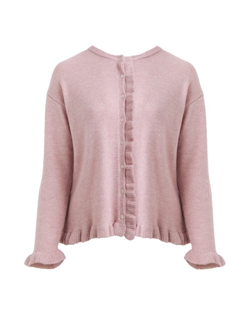 Simply Be Pink Ruffled Frill Knit Cardigan
