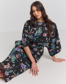 Joanna Hope Printed Batwing Midi Dress
