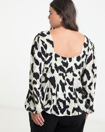 Leopard Button Down Tea Blouse