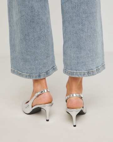Simply Be Aspen Pointed Toe Slingback Shoes - Wide Fit (E)