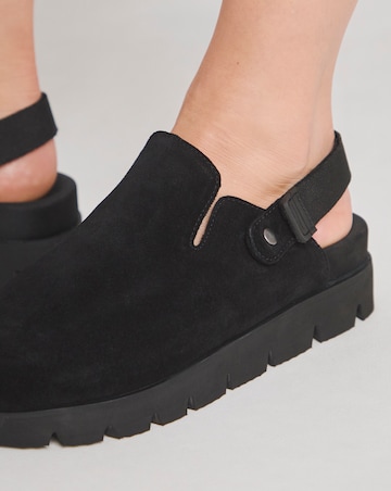 Austin Suede Chunky Closed Toe Mules - Wide Fit (E)