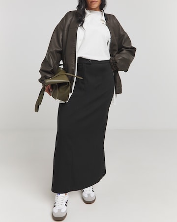 Black Tailored Maxi Skirt