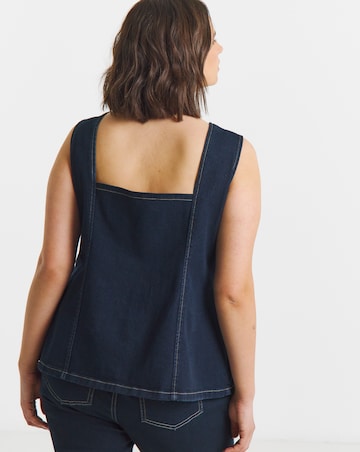 Simply BeIndigo Statement Button Denim Top Co Ord