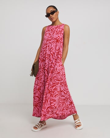 Crinkle Trapeze Maxi Dress