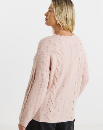 Simply Snug Pink Scallop Edge Pointelle Jumper