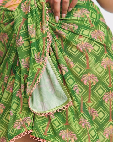 Chelsea Peers Tie Waist Palm Print Midi Sarong