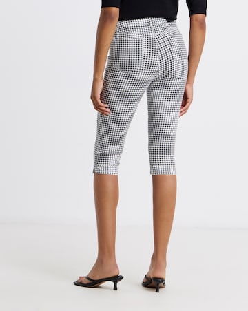 Simply Be Gingham Printed Denim Capri Jeans