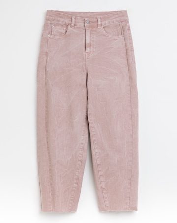 Salt Pink Denim Cropped Barrel Jeans