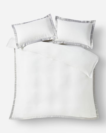 Hotel Matte Satin Contrast Oxford Edge Duvet Set