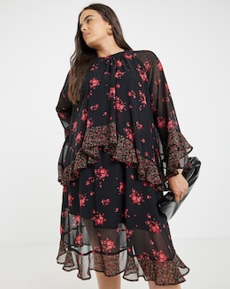 Simply Be Mixed Print Skater Dress