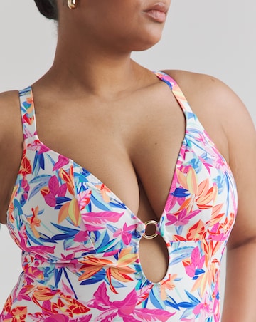 Elomi Savaneta Non Wired Plunge Swimsuit White