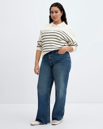 Mango Button Collar Knit Sweater