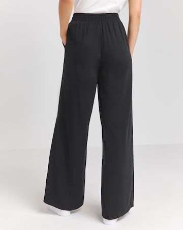 Black Premium Tie Waist Wide Leg Trousers