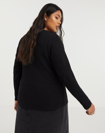 Black Cut Out Ribbed Top