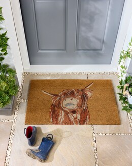 My Mat Printed Coir Highland Cow Doormat