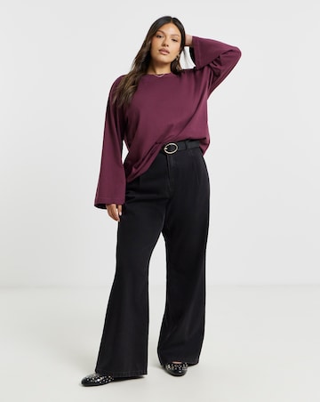 Burgundy Wide Long Sleeve Top