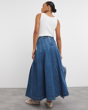 Dark Blue Maxi Denim Kilt